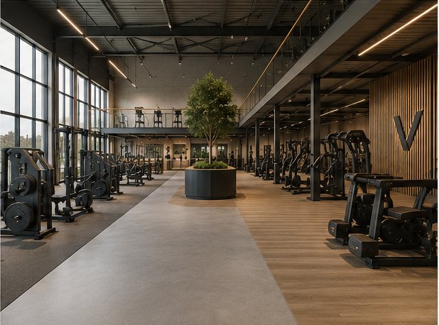 De grote trainingshal van VGYM — licht, warm en ruimtelijk