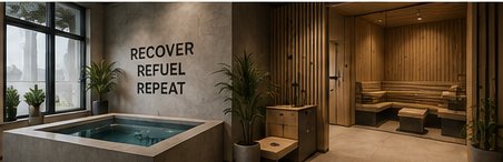 Recovery-zone met bad en houten afwerking